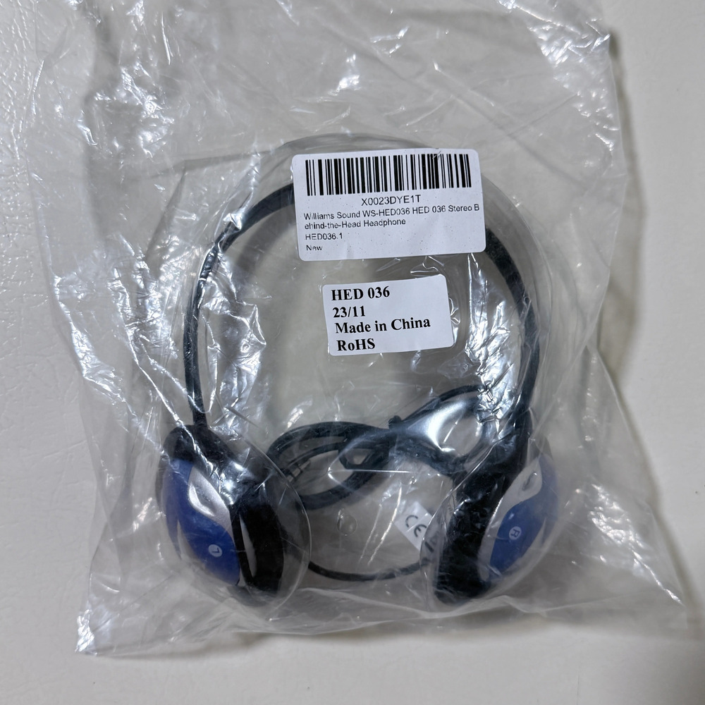 Williams Sound HED 036 Stereo Behind the Head Headphone 3.5mm Assistive Listenin